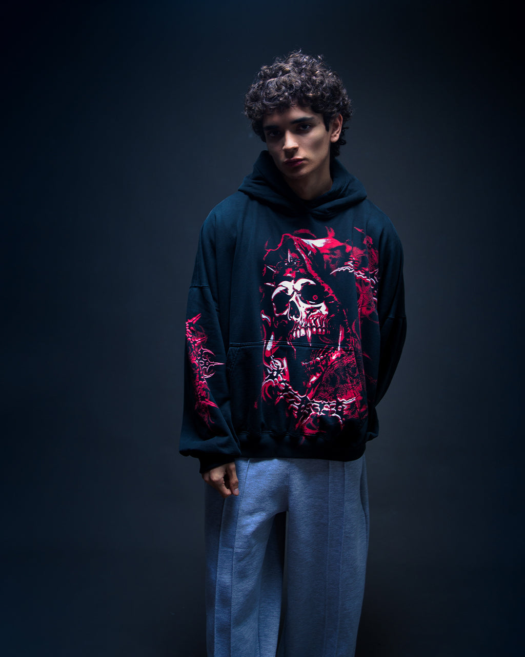 HOODIE BLOOD SKULL RED