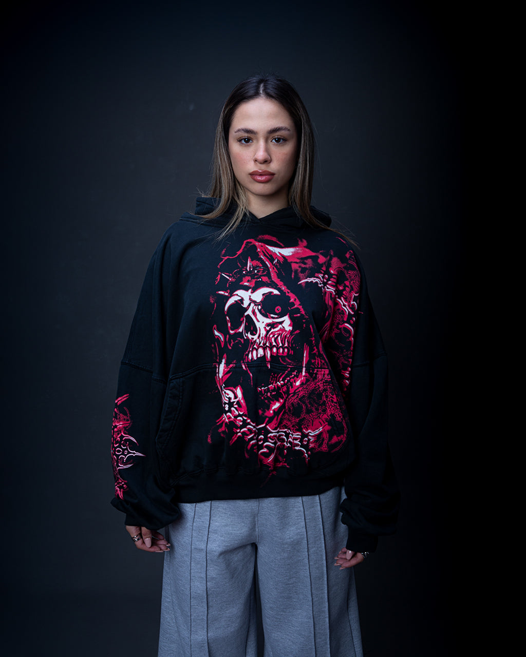 HOODIE BLOOD SKULL RED