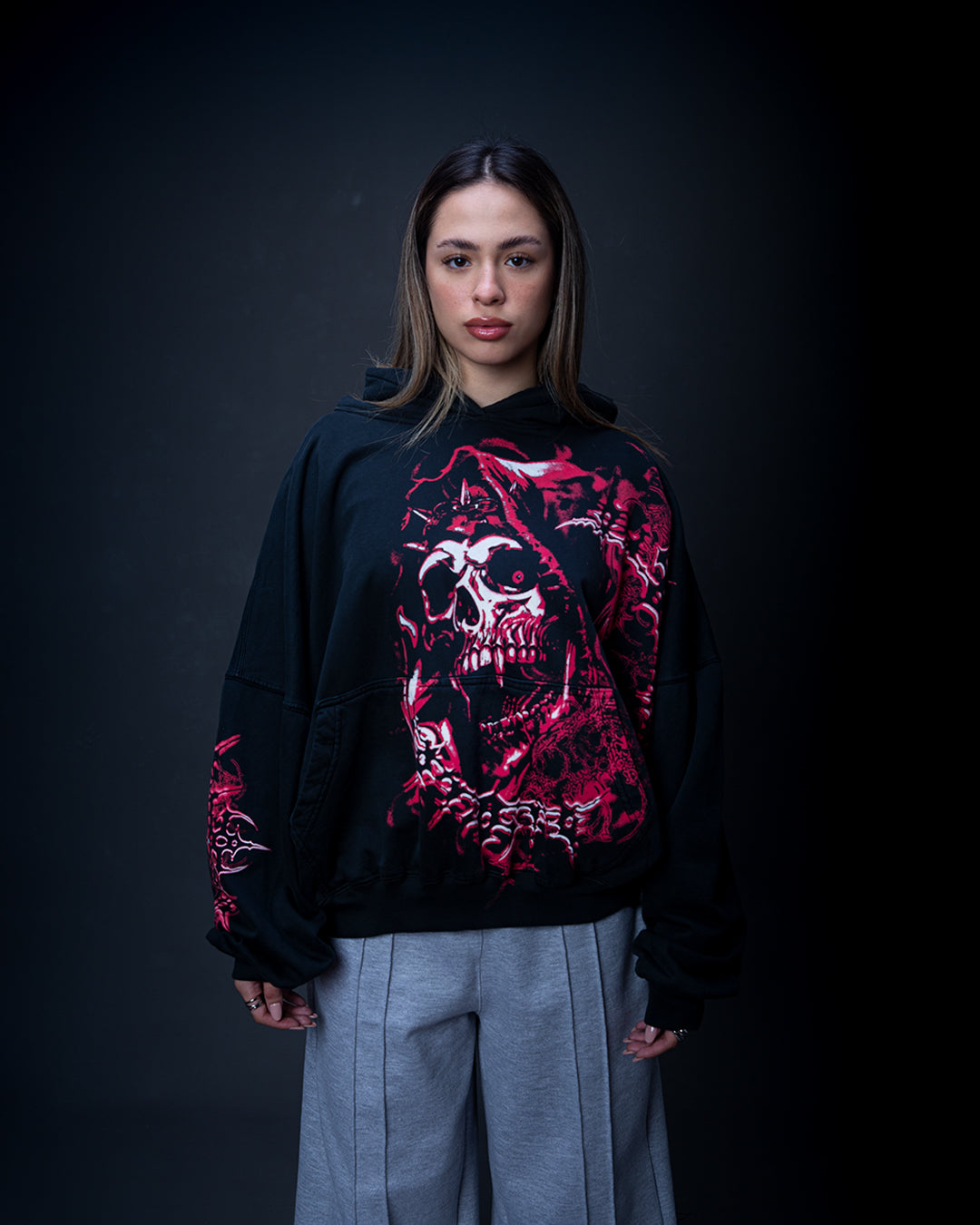 HOODIE BLOOD SKULL RED